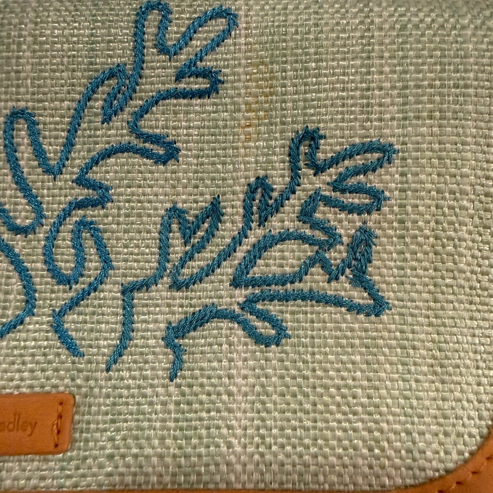 Sold-Embroidered Sea Turtle Fold-Over Clutch - Mint - Picture 3 of 7